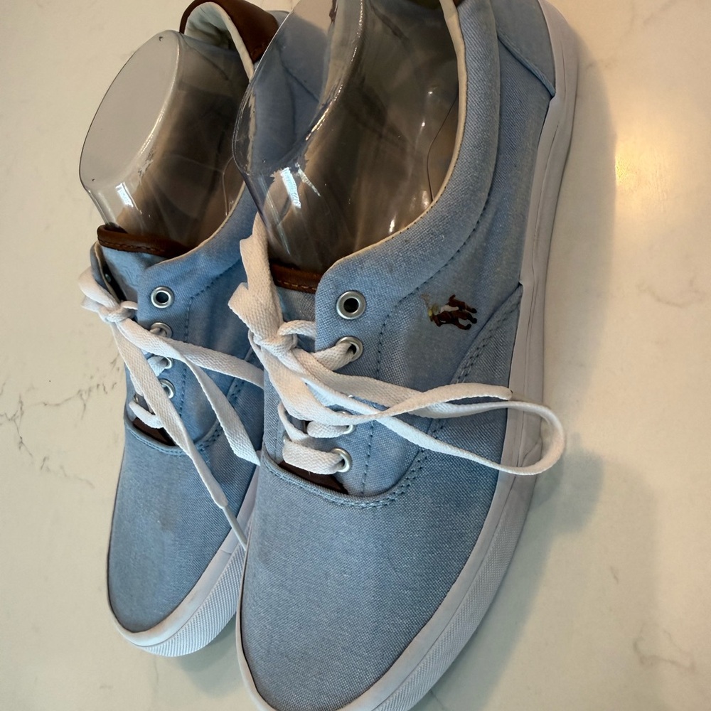 Polo by Ralph Lauren Men's Light Blue Sneakers - Picture 2 of 8